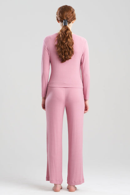 Skye Rib Ease Long Sleeve Top Tea Pink