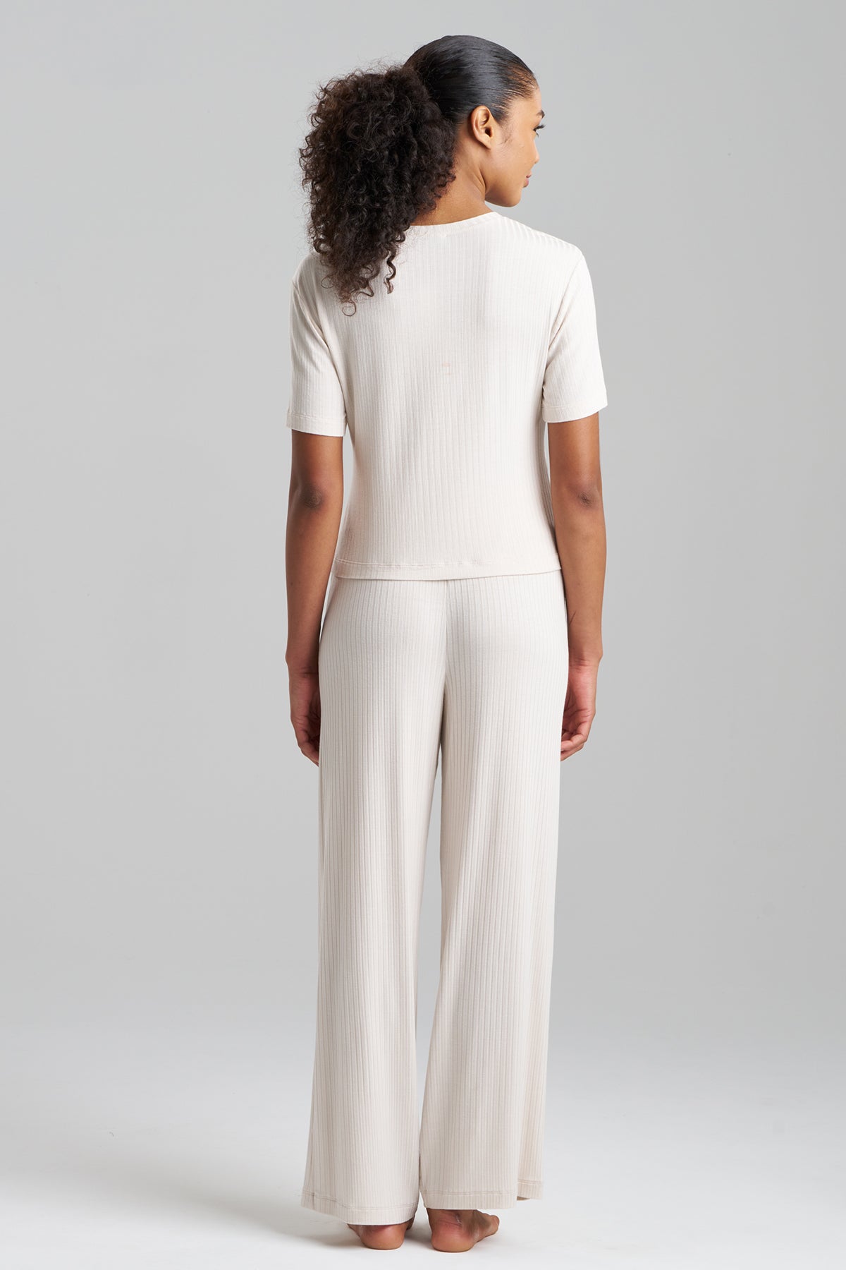 Skye Rib Ease Short Sleeve Top Ecru