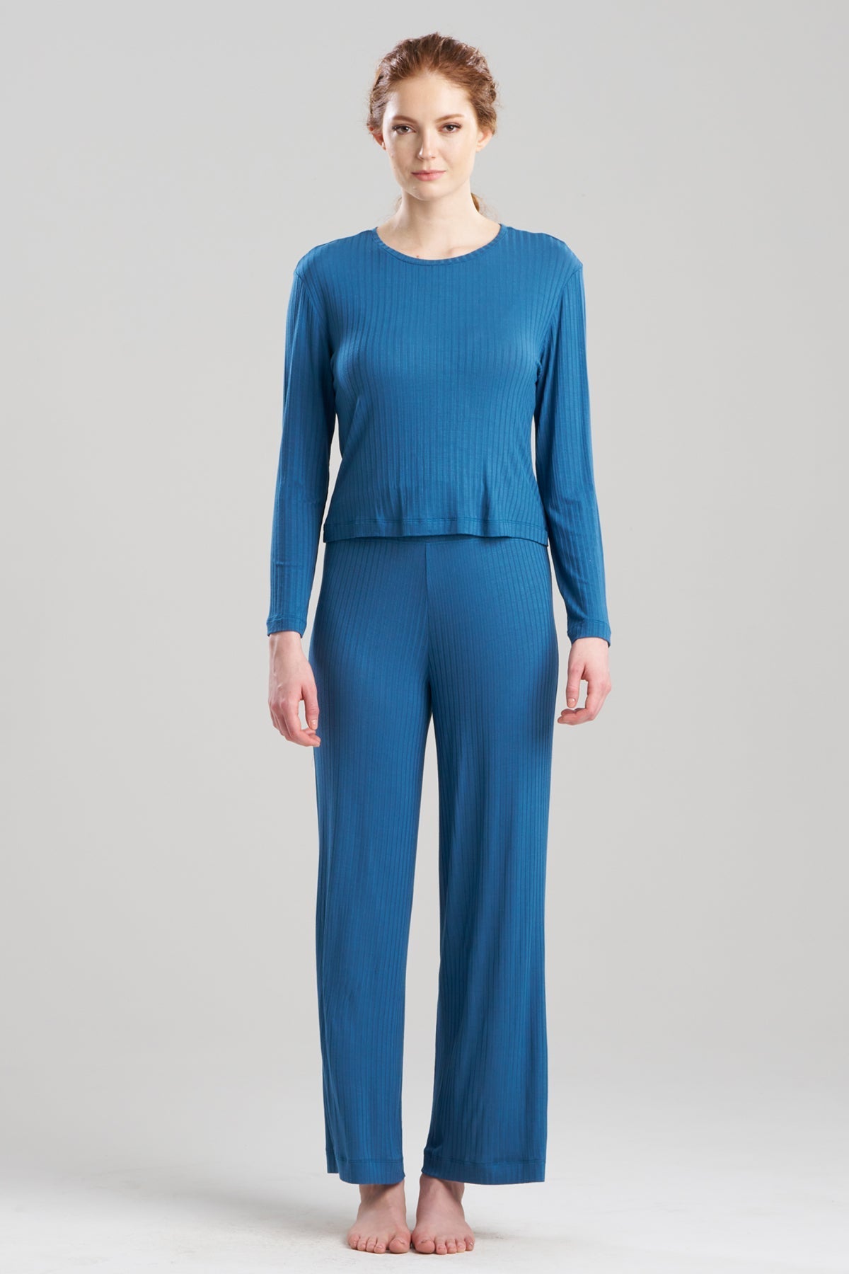 Skye Rib Ease Long Sleeve Top Midnight Teal