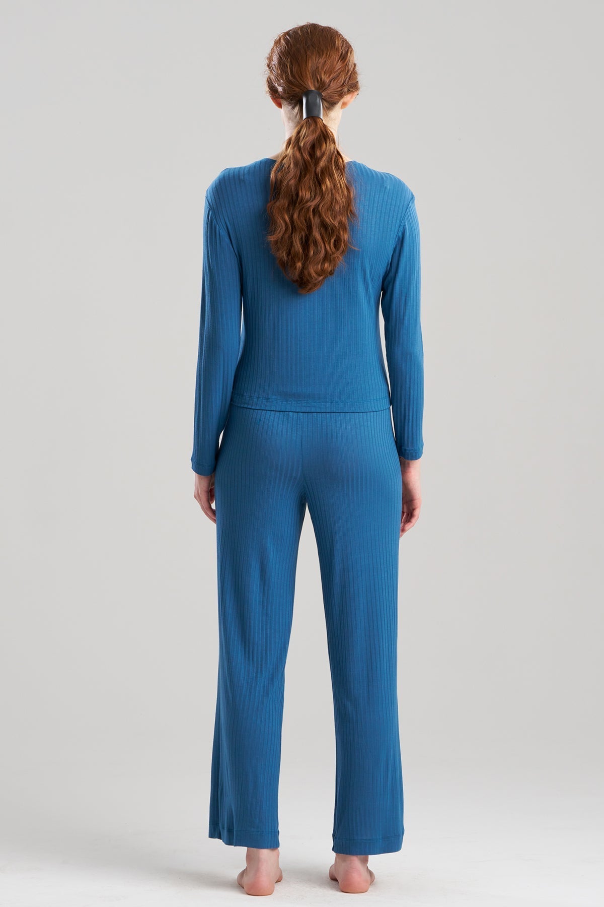 Skye Rib Ease Long Sleeve Top Midnight Teal