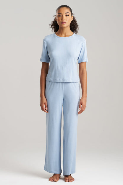 Skye Rib Ease Short Sleeve Top Blue Sky
