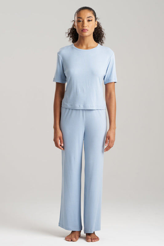Skye Rib Ease Short Sleeve Top Blue Sky