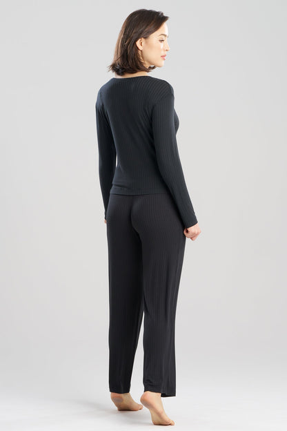 Skye Rib Ease Long Sleeve Top Black