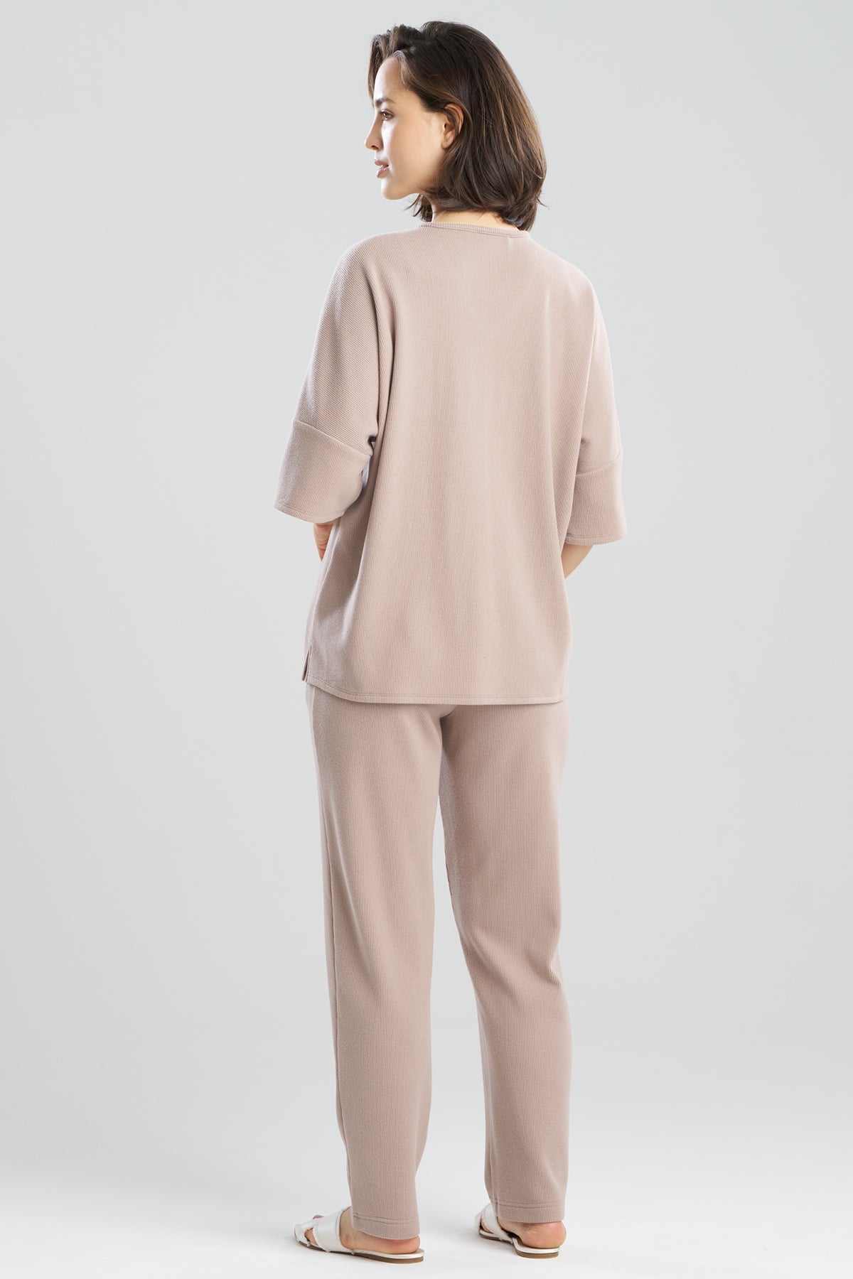 Tranquility Waffle V-Neck Top Mink