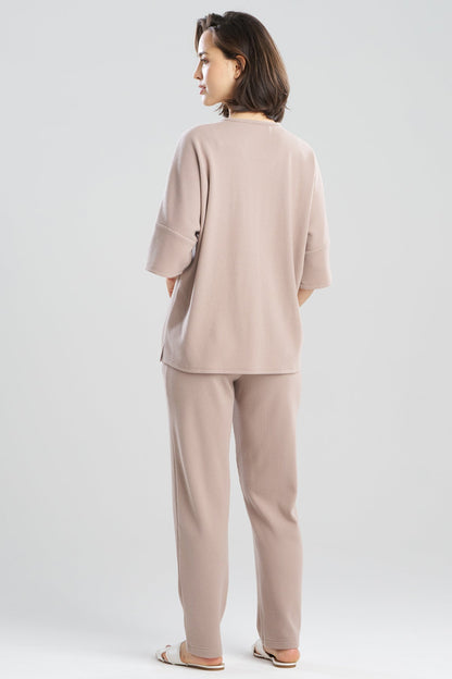 Tranquility Waffle V-Neck Top Mink
