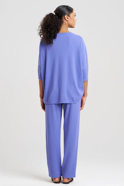 Tranquility Waffle V-Neck Top Windy Blue