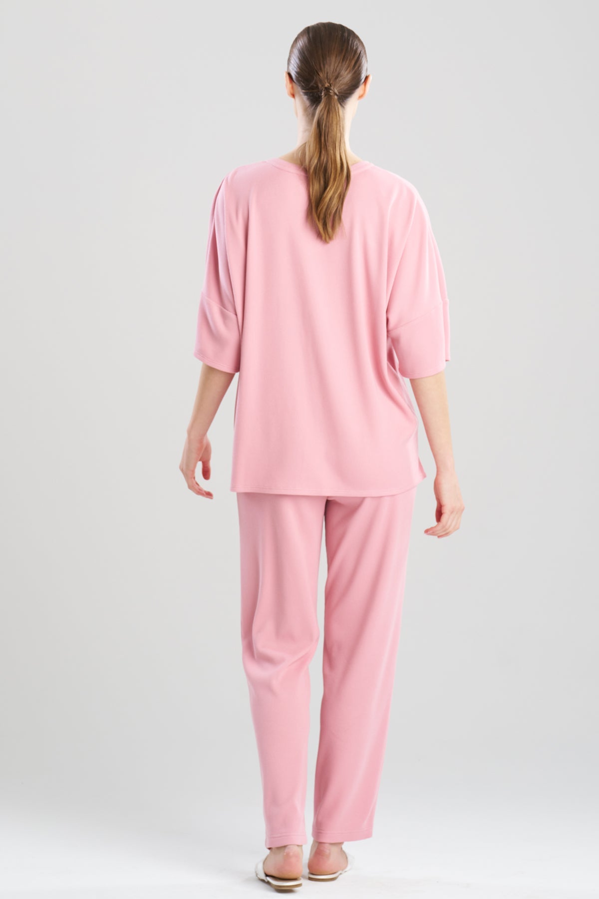 Tranquility Waffle V-Neck Top Rose