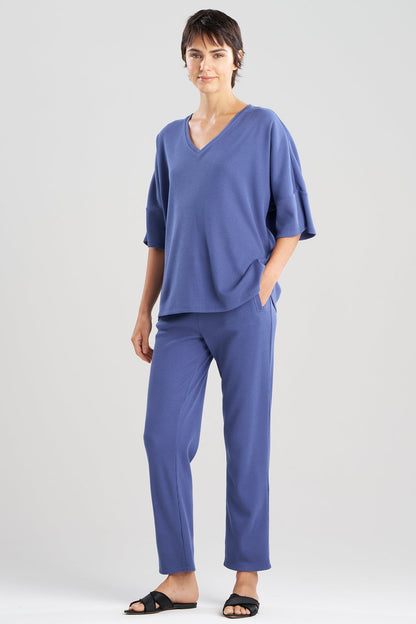 Tranquility Waffle V-Neck Top Indigo