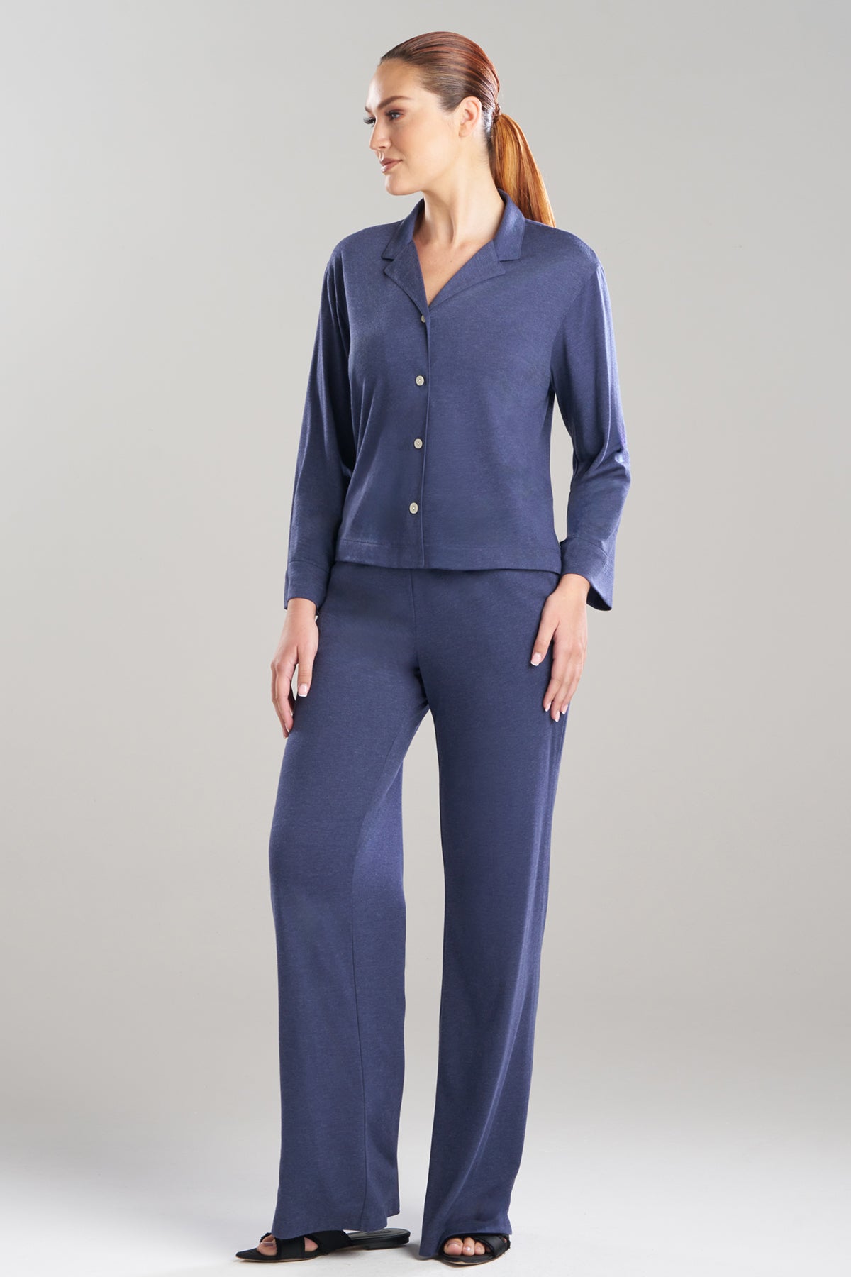 Shangri-La TENCEL™ Notch PJ Set Heather Night Blue