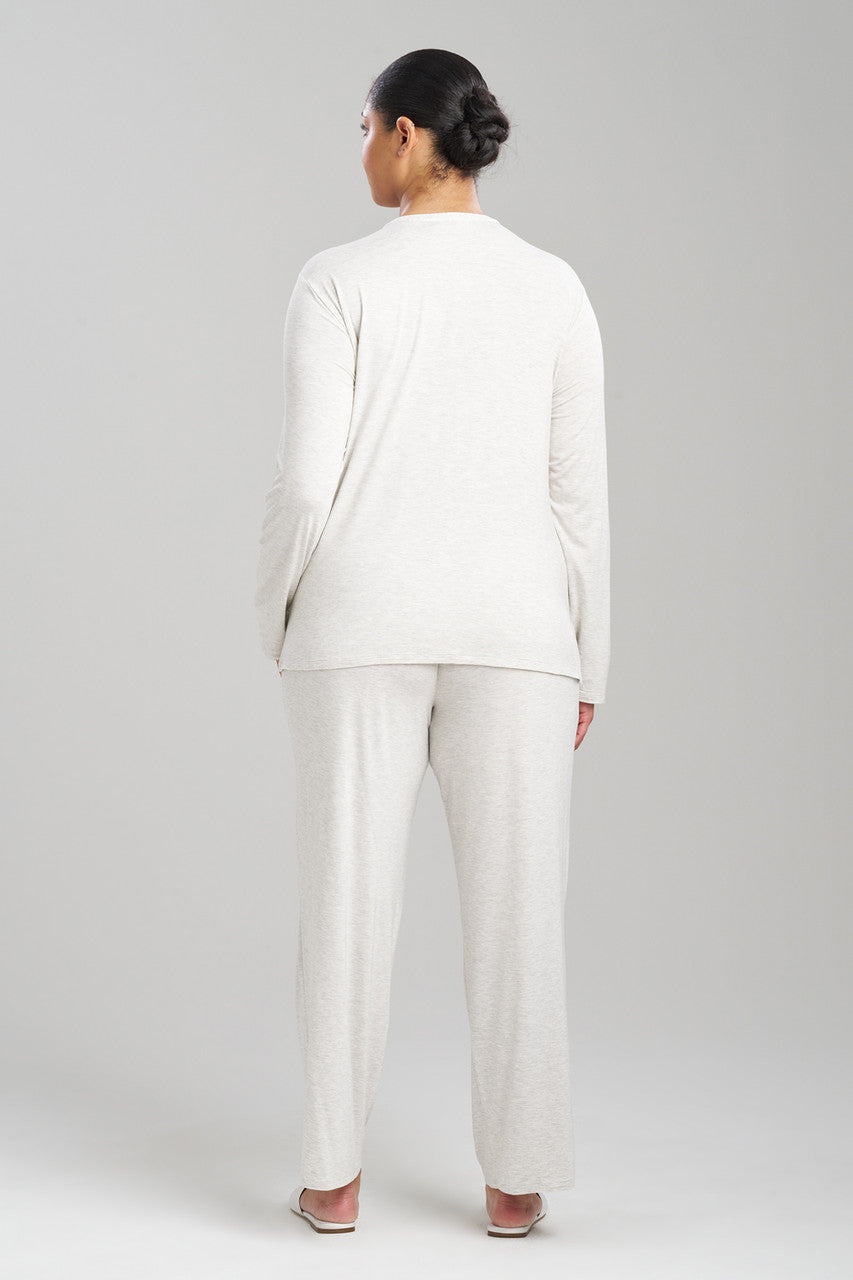 Buy Feathers Essentials Lenzing™ Ecovero™ Viscose Lace Applique PJ in Heather Pebblestone Online Light Heather Grey