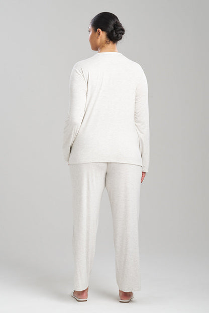 Buy Feathers Essentials Lenzing™ Ecovero™ Viscose Lace Applique PJ in Heather Pebblestone Online Light Heather Grey