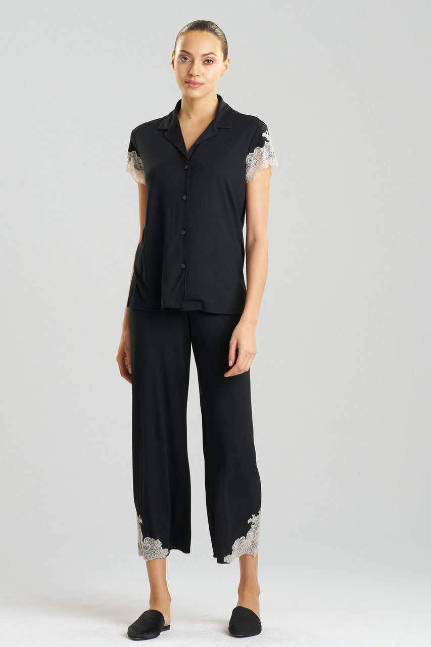 Buy Luxe Shangri-La TENCEL™ Notch PJ in Black/Cocoon Online Black/Cocoon