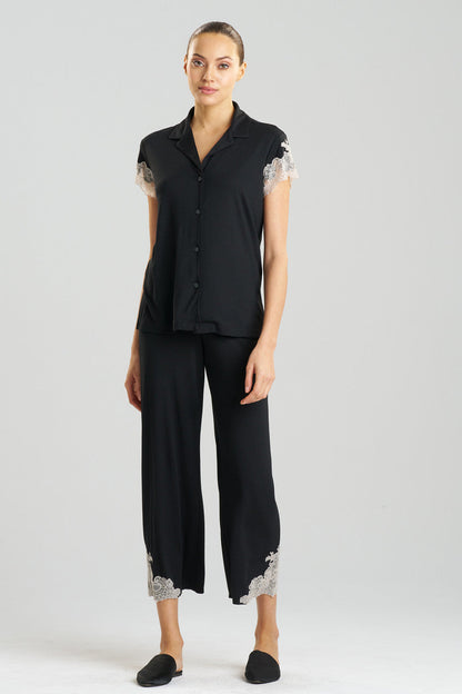 Buy Luxe Shangri-La TENCEL™ Notch PJ in Black/Cocoon Online Black/Cocoon