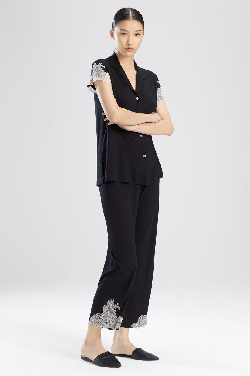 Buy Luxe Shangri-La TENCEL™ Notch PJ in Black/Cocoon Online Black/Cocoon