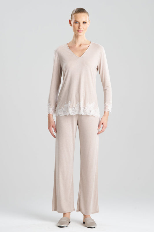 Buy Luxe Shangri-La TENCEL™ Long Sleeve PJ in Heather Cashmere Online Heather Cashmere