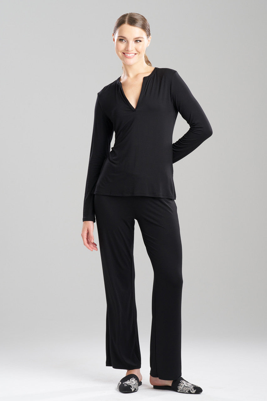 Buy Feathers Essentials Lenzing™ Ecovero™ Viscose PJ in Black Online Black