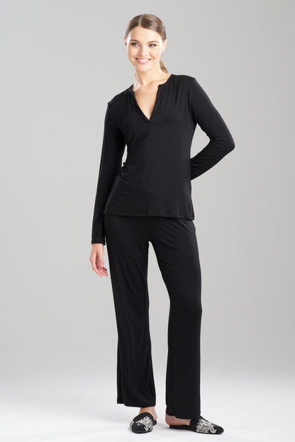 Buy Feathers Essentials Lenzing™ Ecovero™ Viscose PJ in Black Online Black