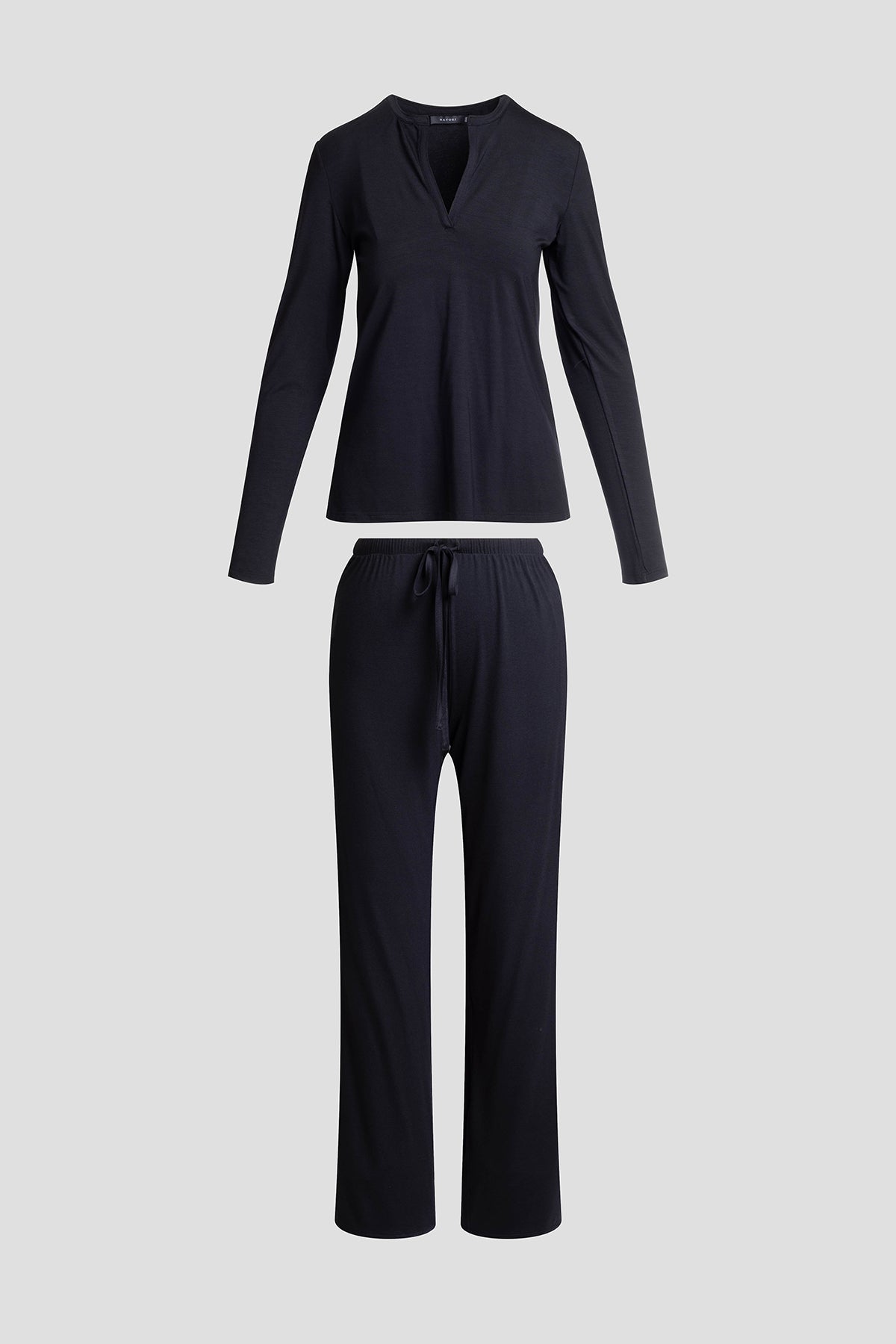 Buy Feathers Essentials Lenzing™ Ecovero™ Viscose PJ in Black Online Black