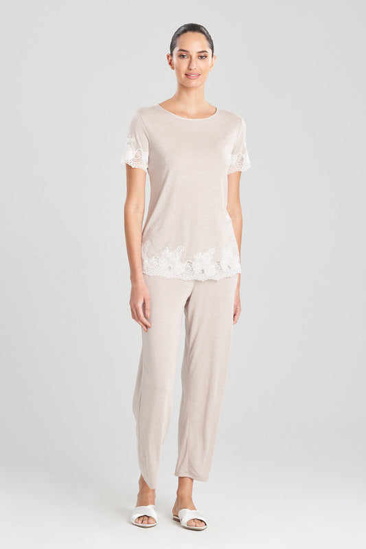Buy Luxe Shangri-La TENCEL™ Short Sleeve PJ Basics in Heather Cashmere Online Heather Cashmere