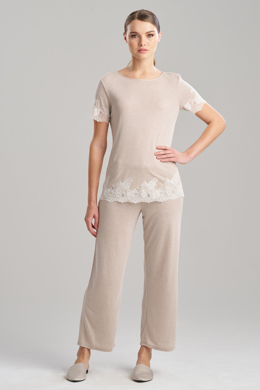 Buy Luxe Shangri-La TENCEL™ Short Sleeve PJ Basics in Heather Cashmere Online Heather Cashmere