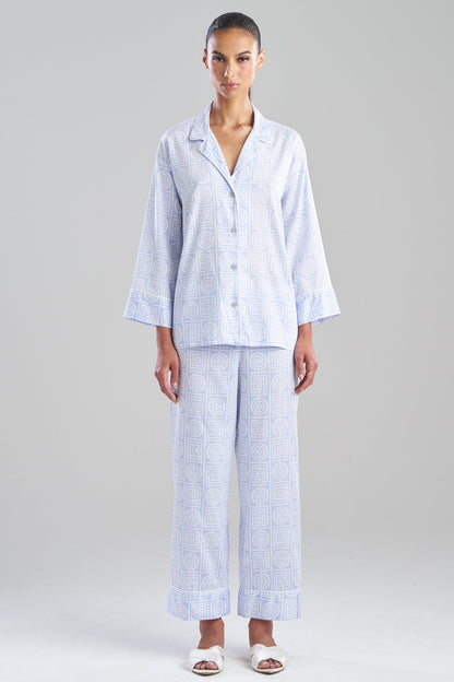 Buy Infinity Cotton Sateen Notch PJ in Powder Blue Online Powder Blue