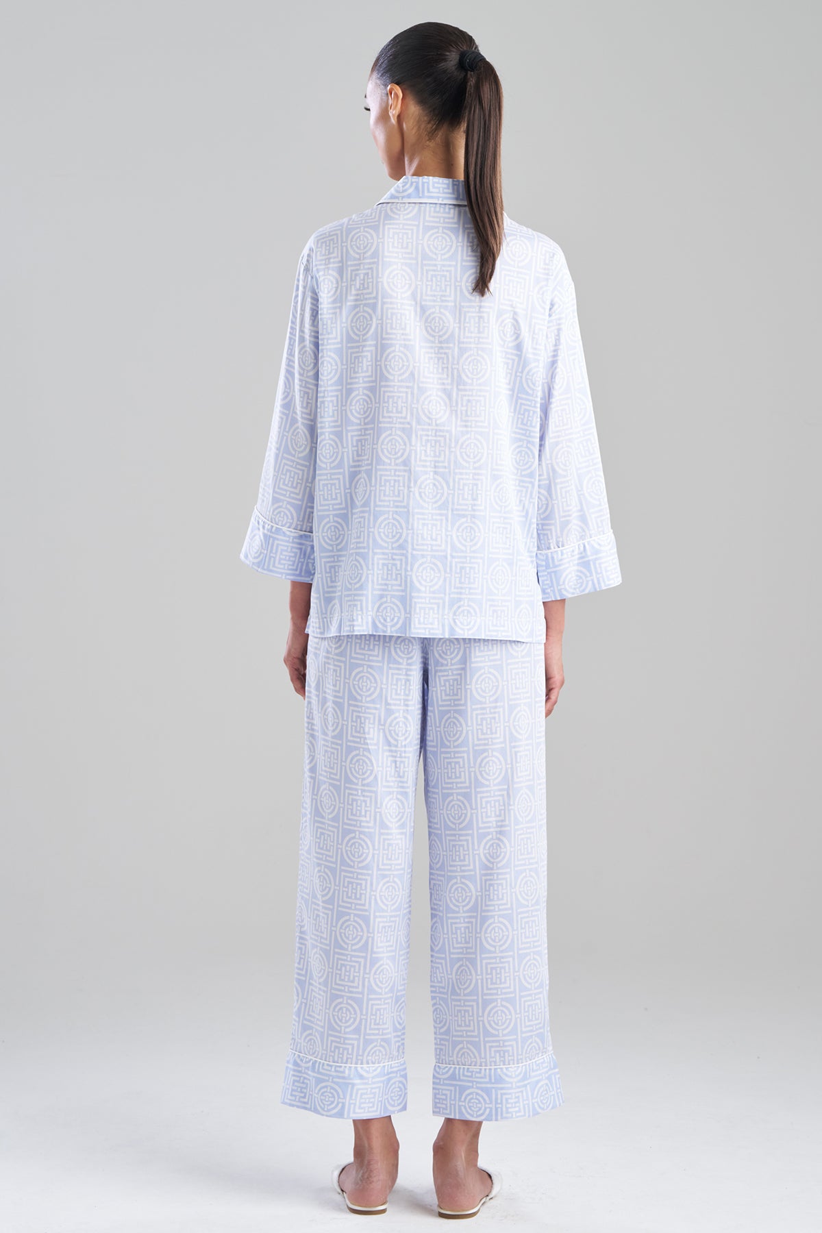 Buy Infinity Cotton Sateen Notch PJ in Powder Blue Online Powder Blue