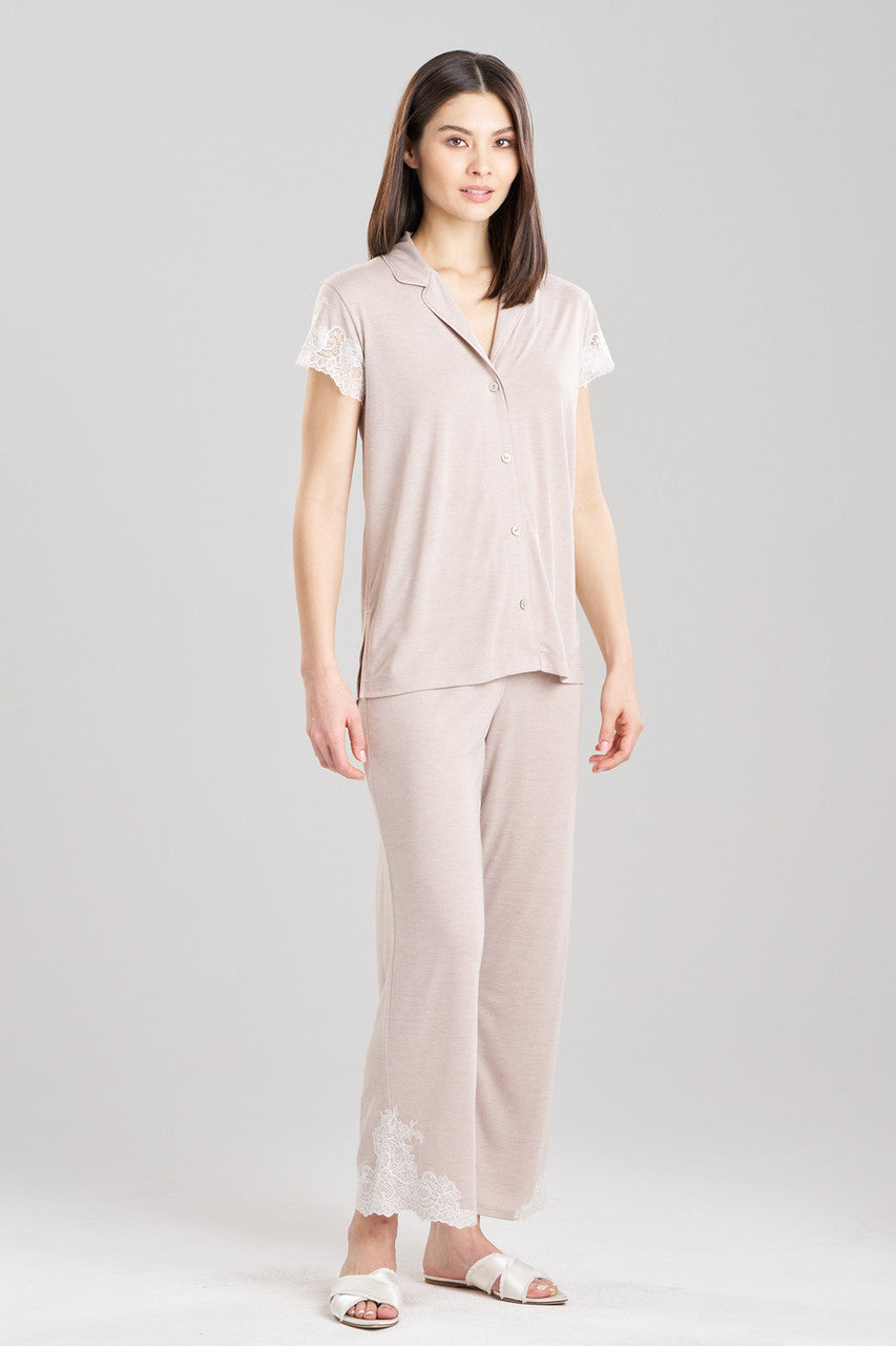 Buy Luxe Shangri-La TENCEL™ Notch PJ in Heather Cashmere Online Heather Cashmere
