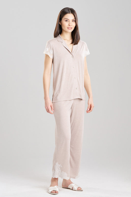 Buy Luxe Shangri-La TENCEL™ Notch PJ in Heather Cashmere Online Heather Cashmere