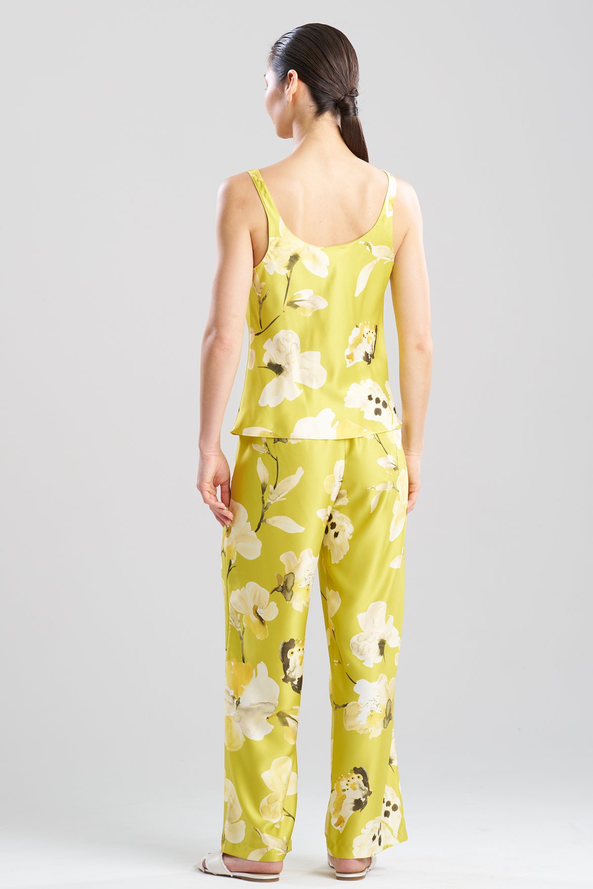 Aurelia Charmeuse Tank PJ Set Chartreuse