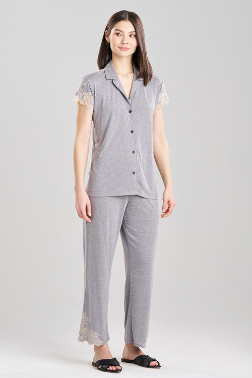 Buy Luxe Shangri-La TENCEL™ Notch PJ in Heather Grey Online Heather Grey