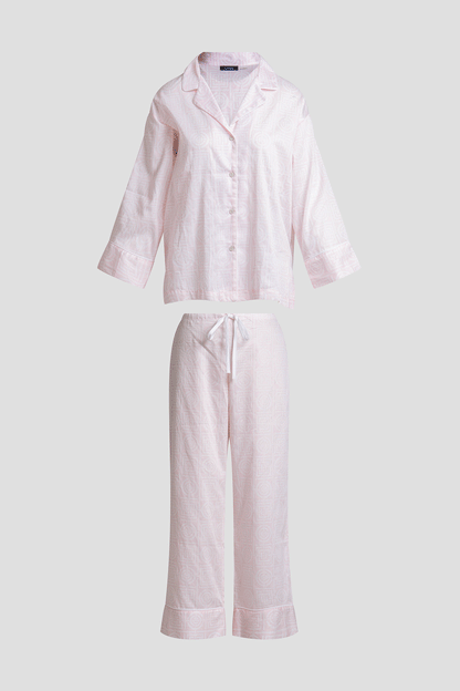Buy Infinity Cotton Sateen Notch PJ in Blush Pink Online Blush Pink