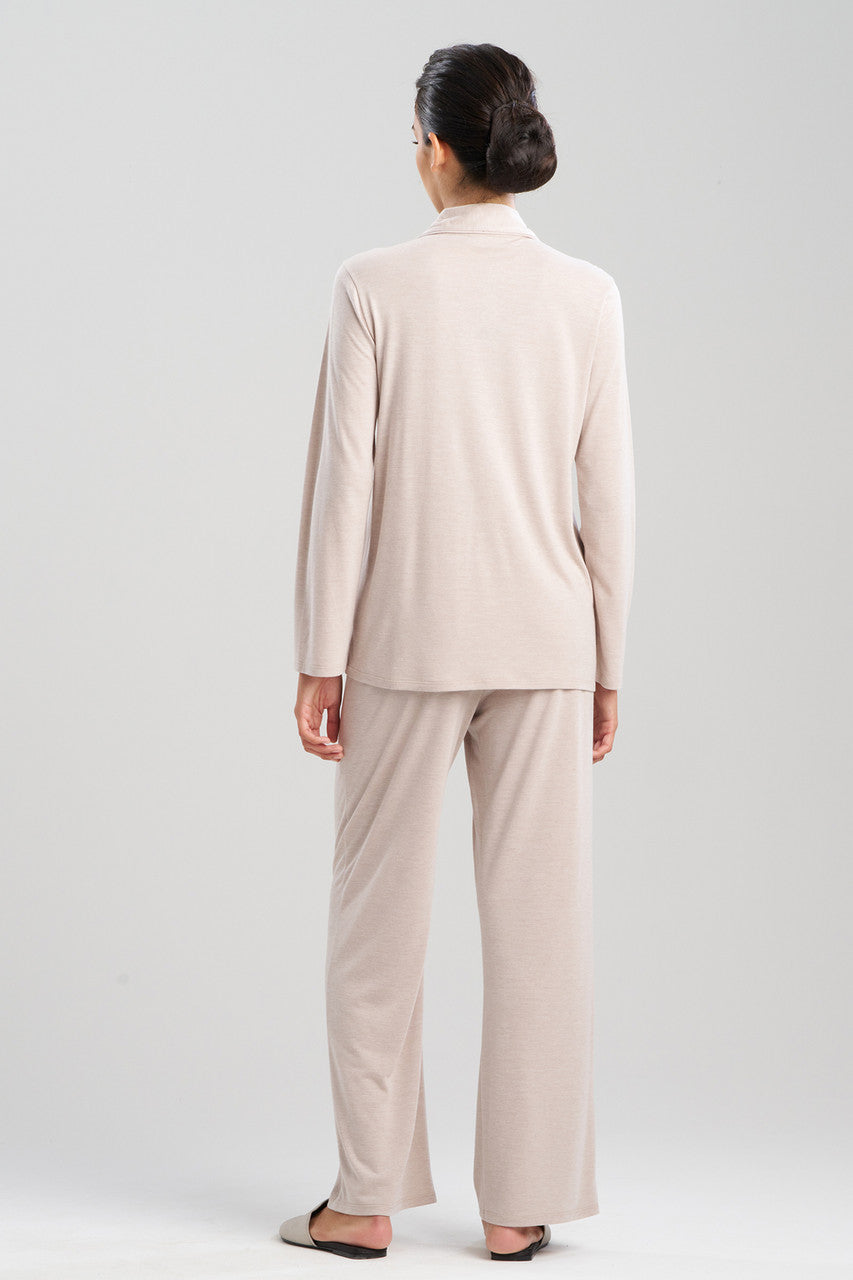 Buy Shangri-La Embroidered Notch PJ in Heather Cashmere Online Heather Cashmere