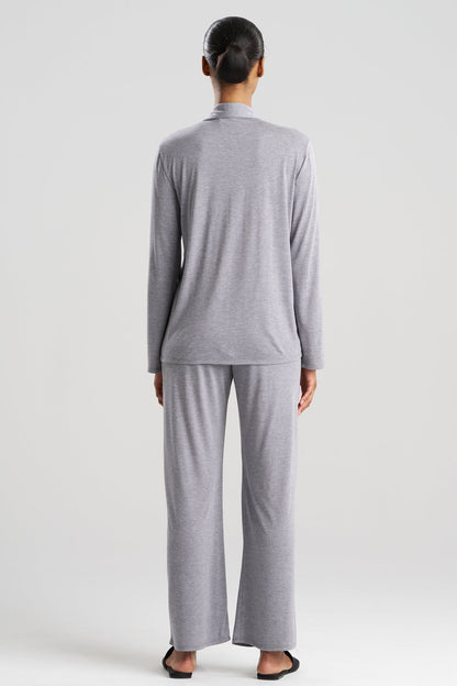Shangri-La Embroidered TENCEL™ Notch PJ Heather Grey