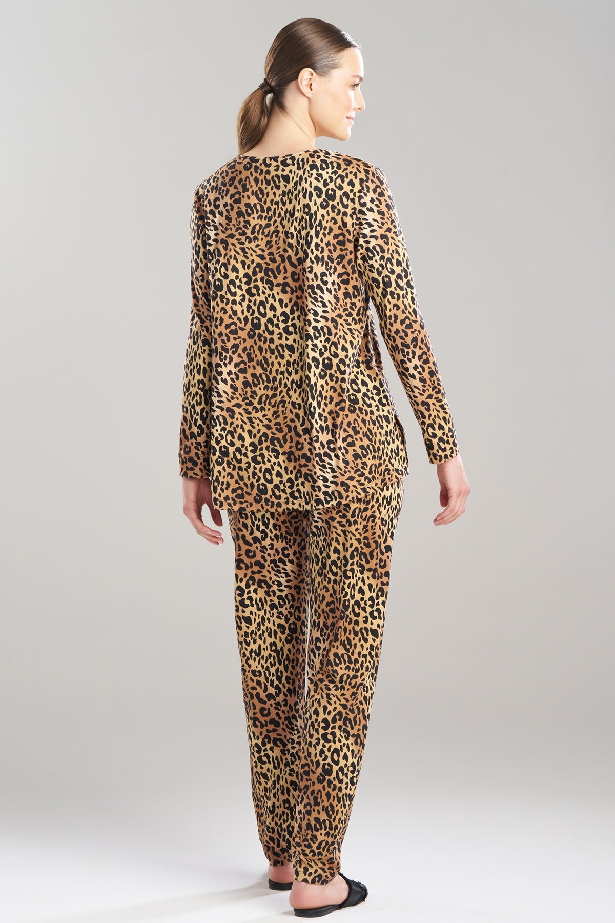 Exotic Animal Cozy Knit V-Neck PJ Natural