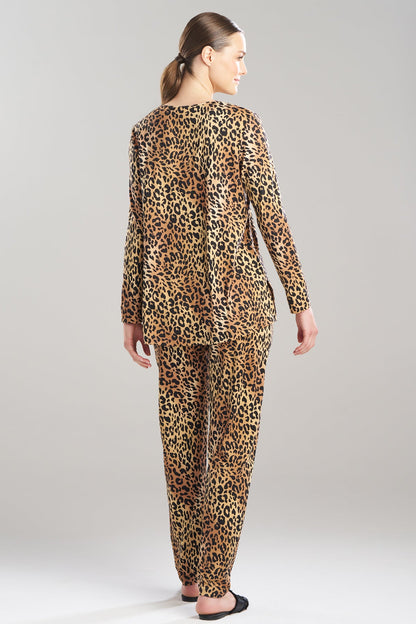 Exotic Animal Cozy Knit V-Neck PJ Natural