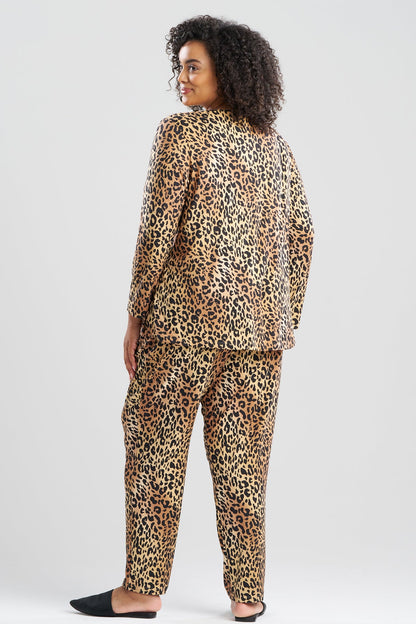 Exotic Animal Cozy Knit V-Neck PJ Natural