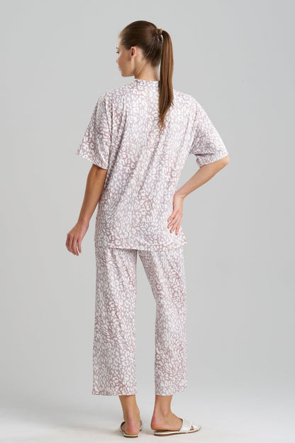 Misty Leopard Cozy Knit PJ Velvet Mink
