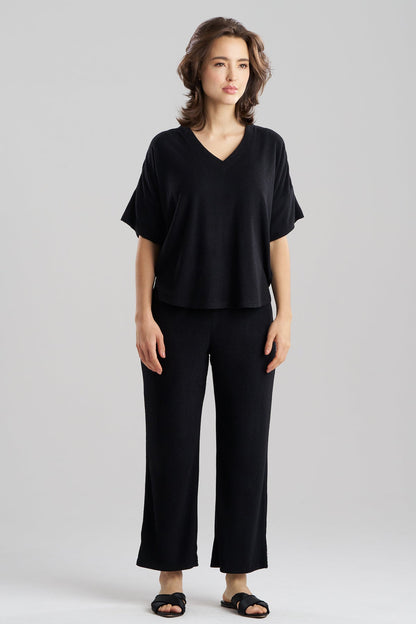 Terry Lounge Top & Pant Set Black