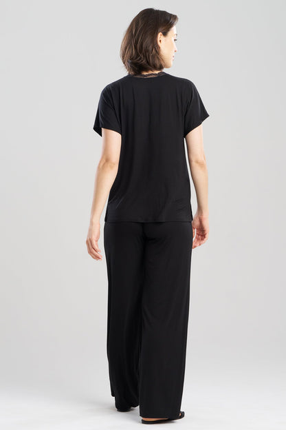 Dhalia Knit Jersey Lace Short Sleeve PJ Black