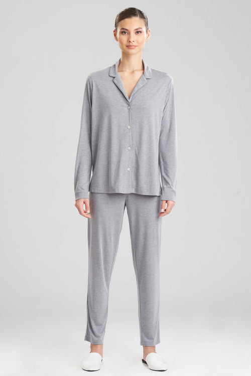Buy Shangri-La TENCEL™ Long Sleeve Notch PJ in Heather Grey Online Heather Grey