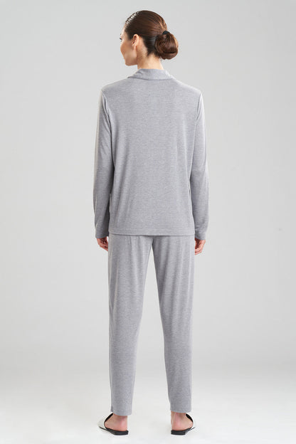 Buy Shangri-La TENCEL™ Long Sleeve Notch PJ in Heather Grey Online Heather Grey