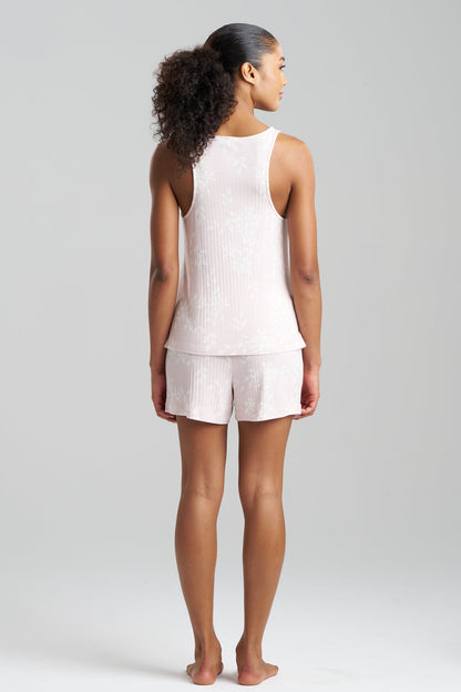 Aria Printed Rib Ease Shorts PJ Shell Pink
