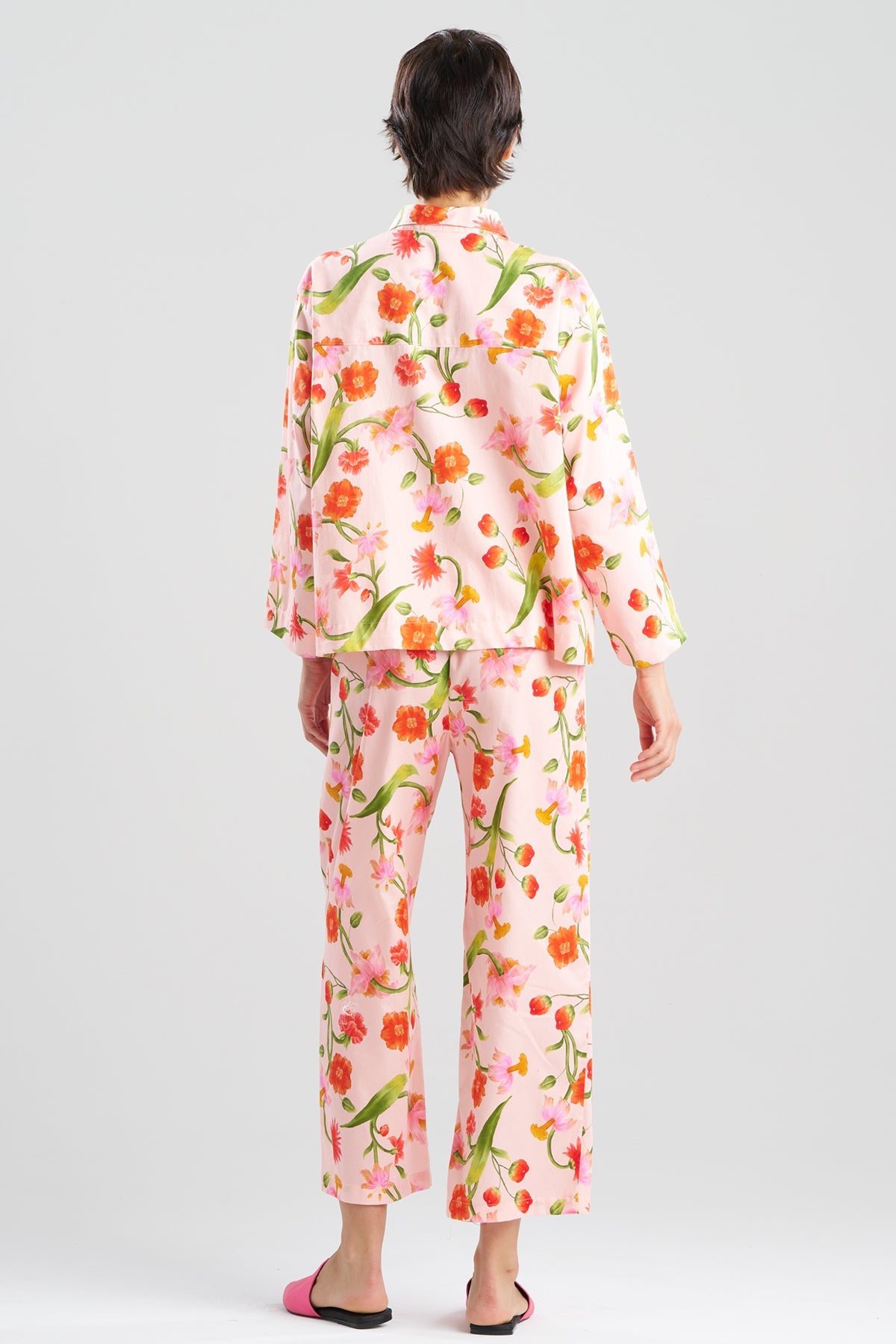 Solene Cotton Sateen Notch PJ Set Pink Multi