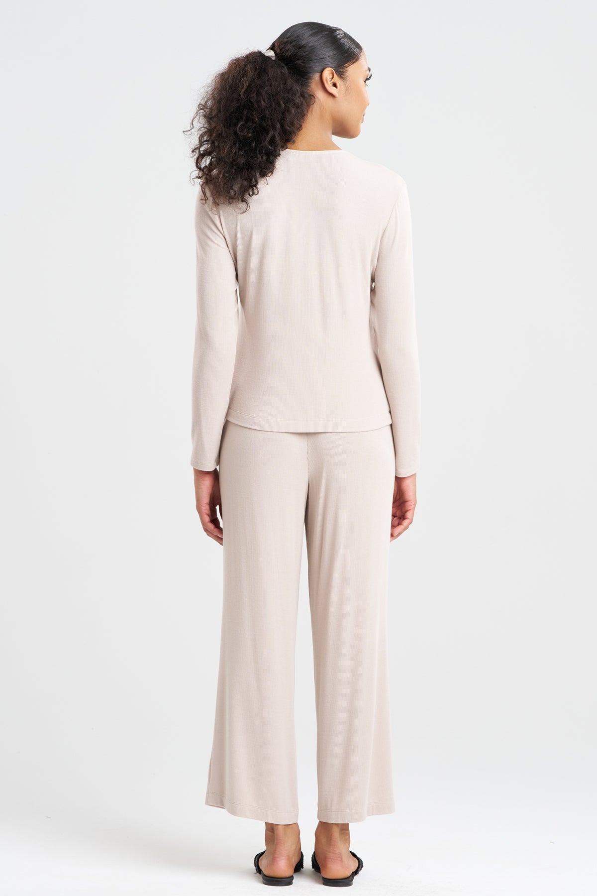 Rib Essentials V-Neck Long Sleeve PJ Cashmere