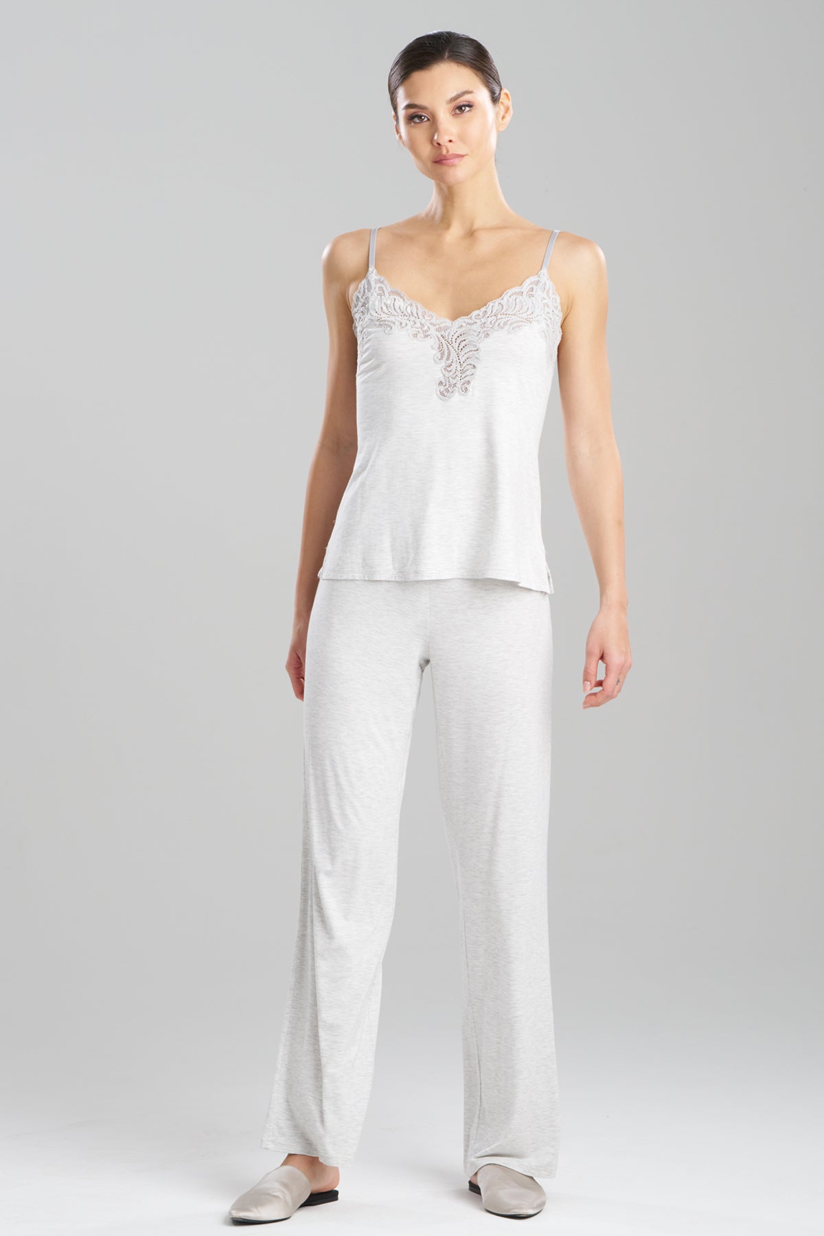 Buy Feathers Essentials Lenzing™ Ecovero™ Viscose Lace Cami PJ in Light Heather Grey Online Light Heather Grey
