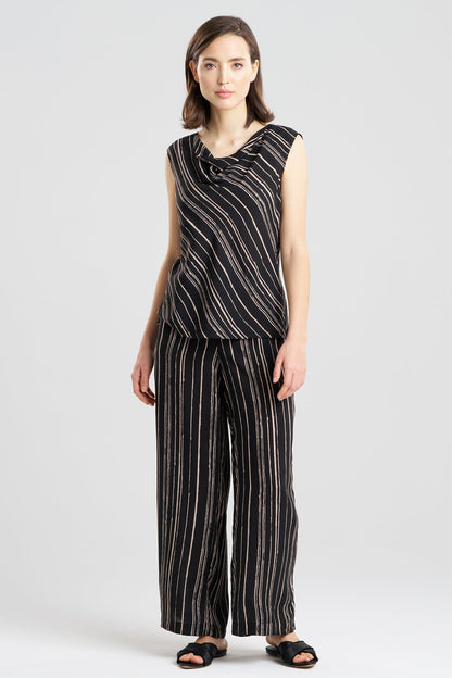 Tate Silk Modal Cowl Top PJ Black