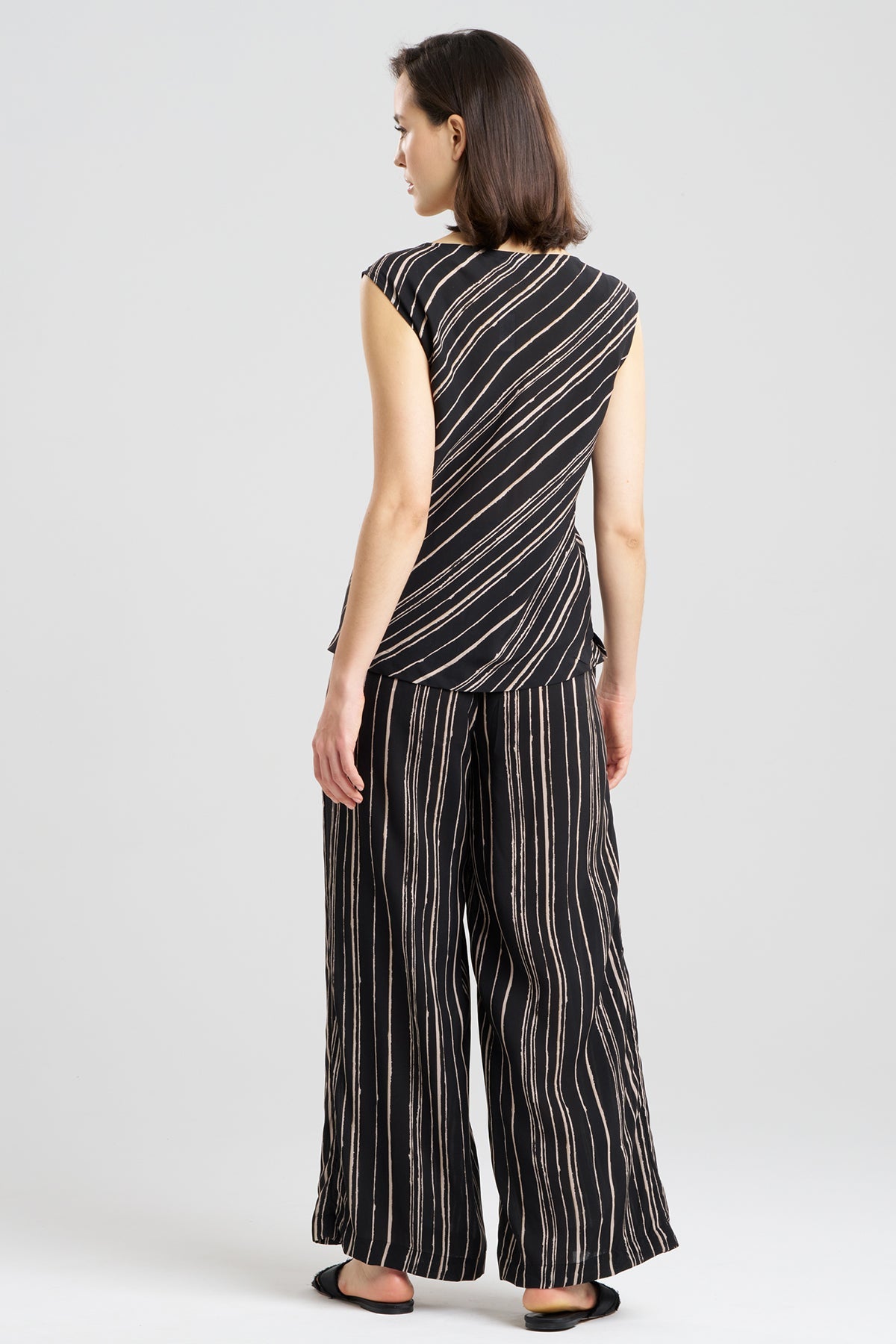 Tate Silk Modal Cowl Top PJ Black