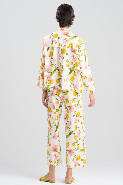 Solene Cotton Sateen Notch PJ Set White Multi