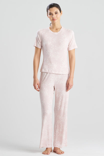 Aria Printed Rib Ease PJ Shell Pink