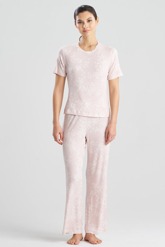 Aria Printed Rib Ease PJ Shell Pink